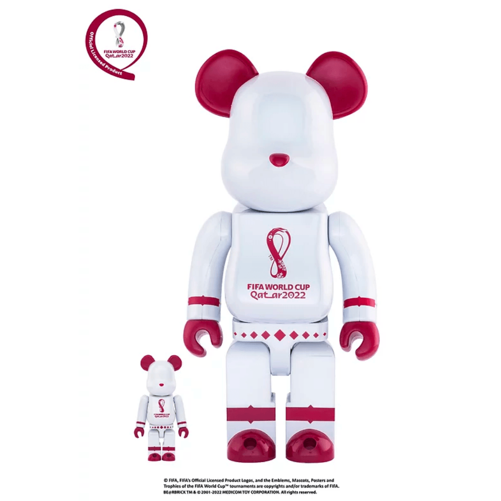 BE@RBRICK OFFICIAL LICENSED PRODUCT OF FIFA WORLD CUP QATAR 2022™ CHROME WHITE 100% & 400% / 1000% Be@rBrick - CRA5Y SHOP