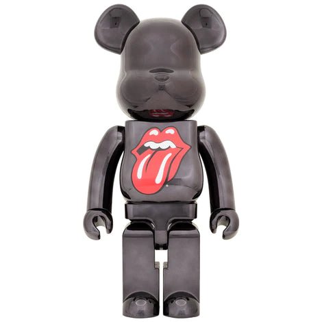 The Rolling Stones Lips & Tongue BLACK CHROME Ver. 100％ & 400％ / 1000% Be@rBrick - CRA5Y SHOP